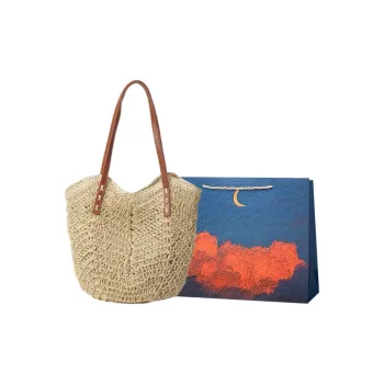 Elsvet Straw Woven Shoulder Bag Women's Multicolor