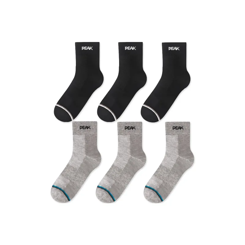 PEAK Mid Calf Socks Unisex 6 Pack-12