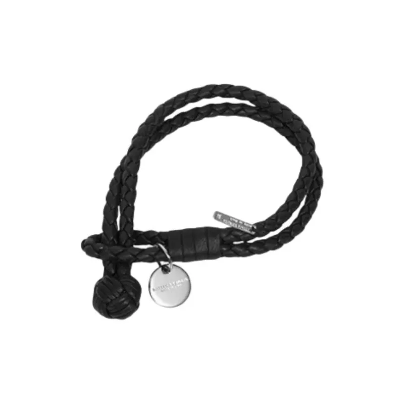 Bottega Veneta Nappa Leather Bracelets Unisex Black-0