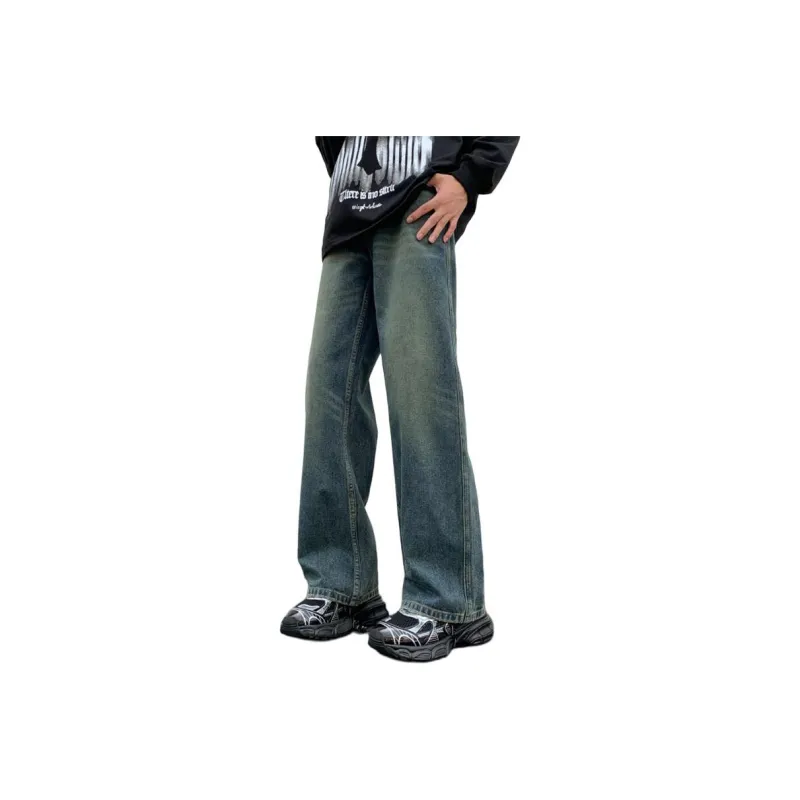 MGXEK Jeans Men Vintage Blue-0