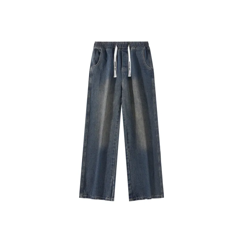 WARNING LIGHT Jeans Unisex Vintage Blue-0