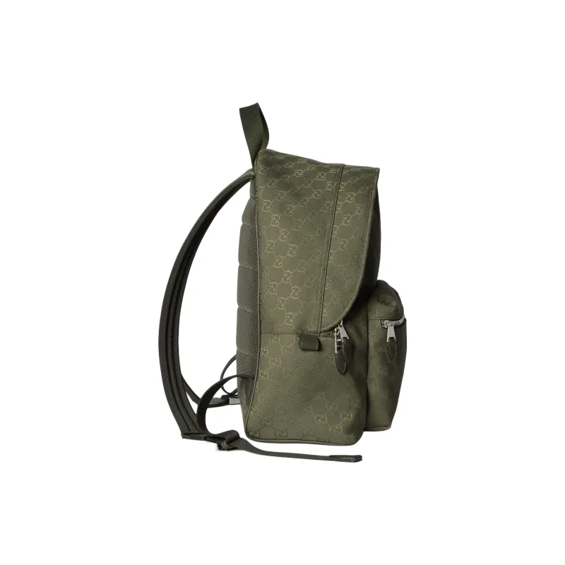 GUCCI Canvas Backpack Medium Size Men's Forest Green-2