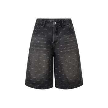 IMXS Denim Shorts Unisex Faded Black