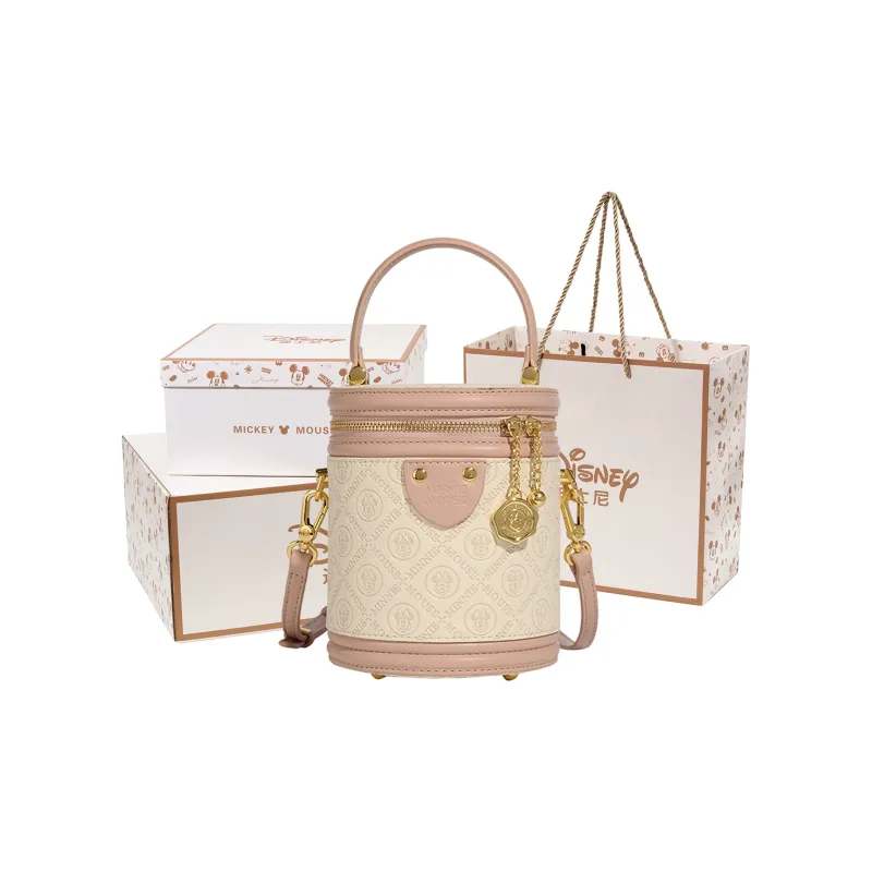 Disney Minnie Series PU Bucket Bag, Shoulder Bag, Crossbody Bag, Handbag Women's Pink-9