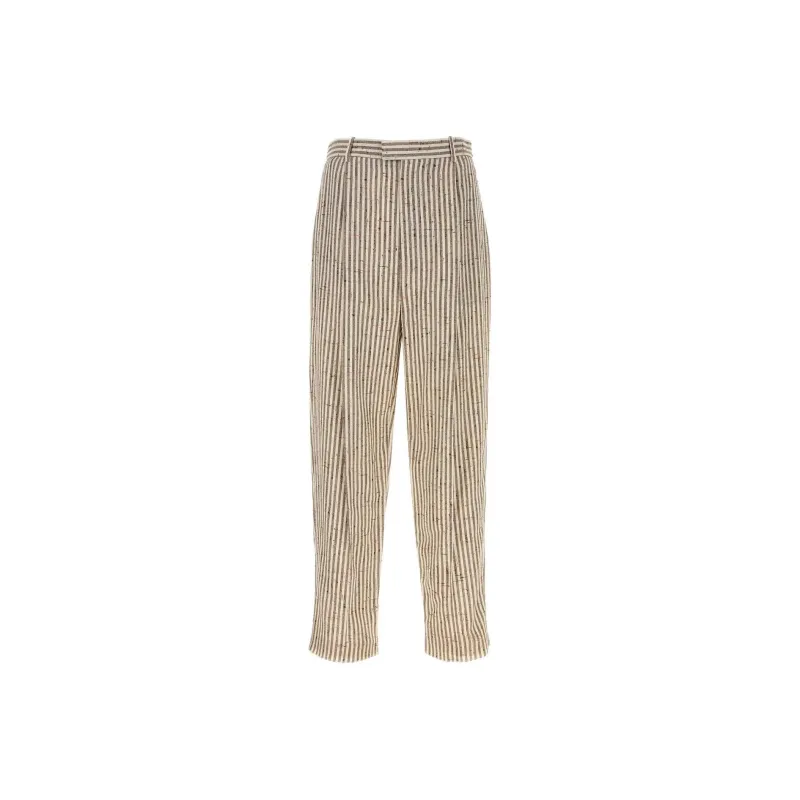 Bottega Veneta Striped Straight Leg Trousers-0
