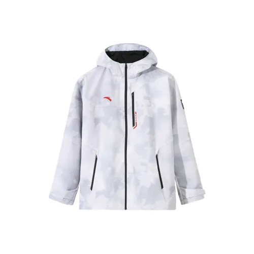 Anta Variety Training Collection Trench Coat Men's Pure White/All Over Print