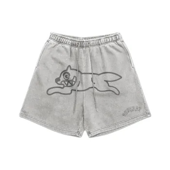 ICECREAM x GROCERY Casual Shorts Unisex Washed Gray