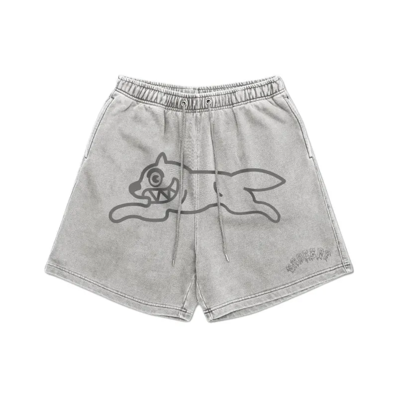ICECREAM x GROCERY Casual Shorts Unisex Washed Gray-0
