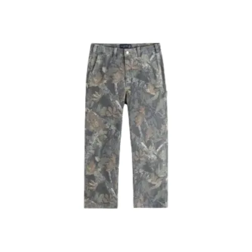 AF Casual Pants Men's Olive Green Print