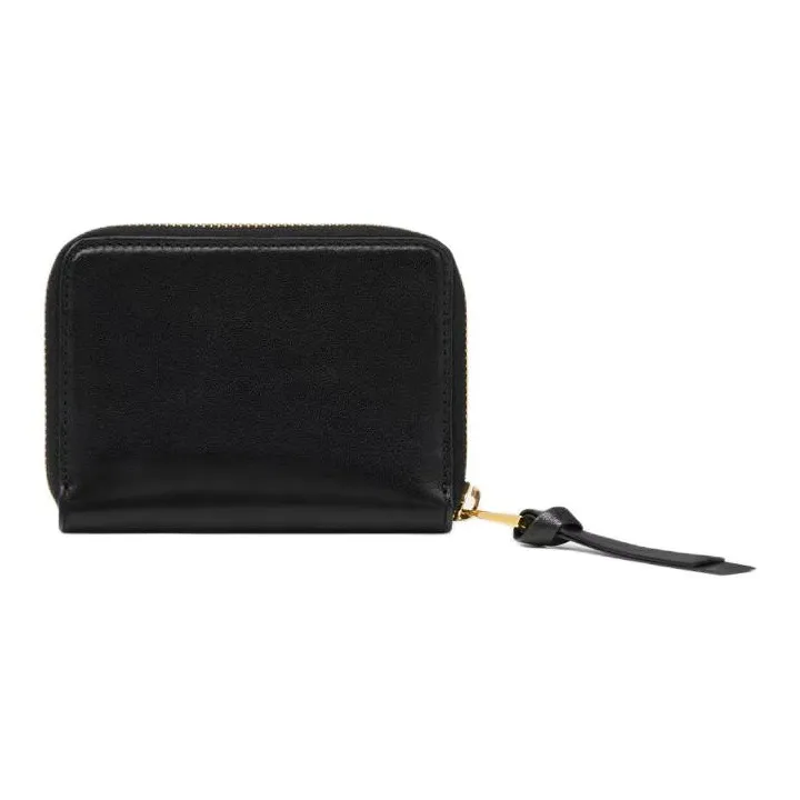 VERSACE Tag Lambskin Wallet Women's Black-1