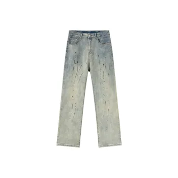 XINYINSU 24FW Jeans Unisex Yellow Mud