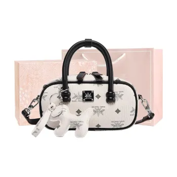 MISS GAIL Synthetic Leather Shoulder Bag, Crossbody Bag, Handbag Women's BP Black White/BP Pink