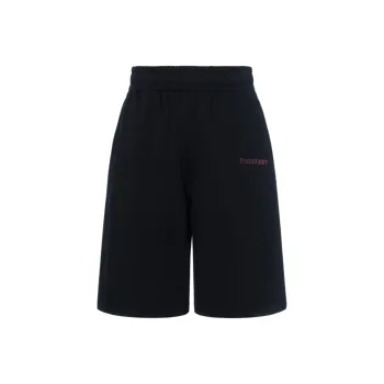 Burberry Logo Print Stretch Cotton Shorts