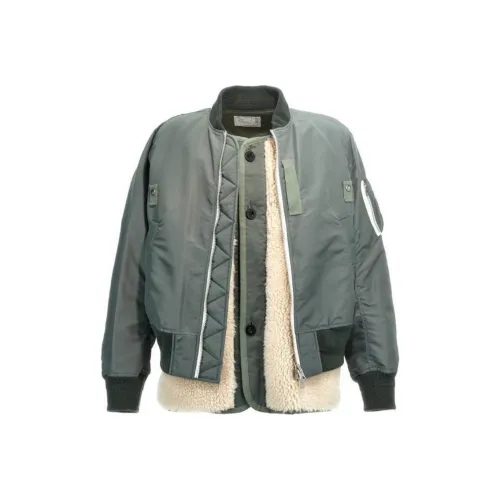 Sacai Buttoned Long Sleeved Bomber Jacket