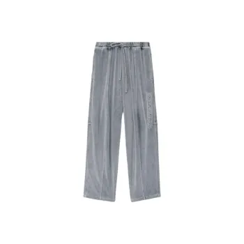 Alexander Wang FW24 Knitted Sports Pants Unisex Charcoal Gray