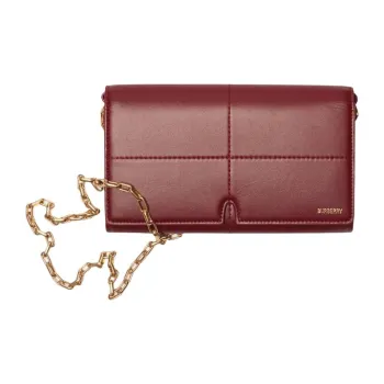 Burberry Calfskin Wallet Women's Gemstone Red