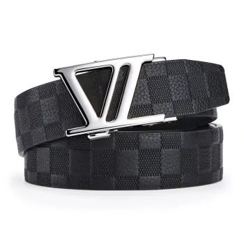 Jeccieziio Top Grain Cow Leather Belt Men's Gunmetal, Gold, Silver Width 3.5CM