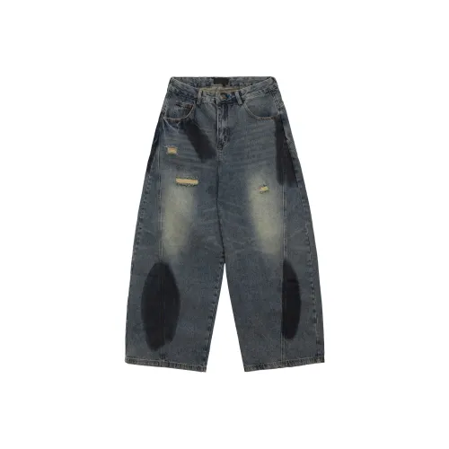 HEIYIXIANSHENG Jeans Unisex Vintage Blue