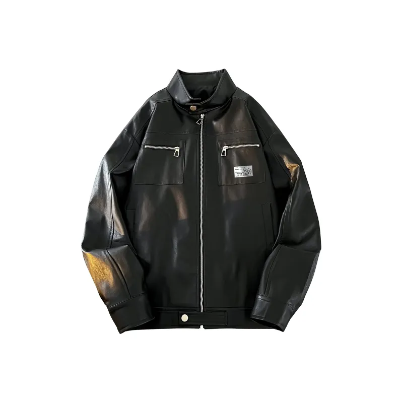 MEIPIN TANG Leather Jacket Unisex-11