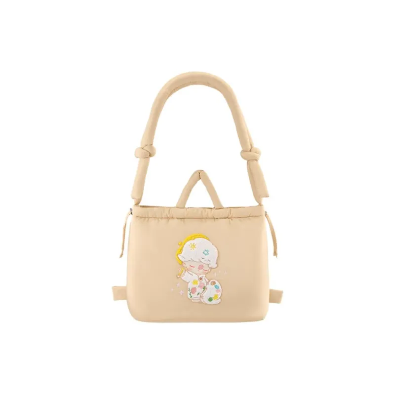 POP MART DIMOO Polyester Double Shoulder, One Shoulder Handbag Women's Beige-0