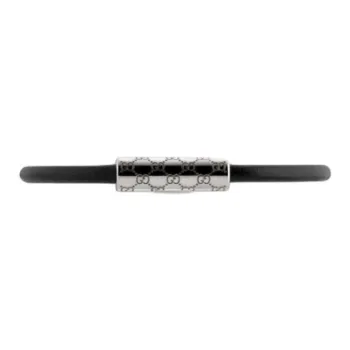 GUCCI Palladium Metal Bracelets Unisex Black