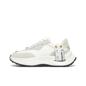 SMILEREPUBLIC Anti Slip And Wear Resistant Height Increasing Low Top Casual Shoes Unisex Gray White