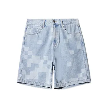 Cabbeen Denim Shorts New Arrival Versatile Casual Trendy Men's 1 Pack Cerulean