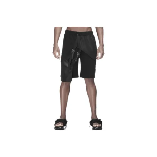 NORVINCY Urban Techwear Elastic String 3D Effect Patch Pocket Cargo Shorts Unisex