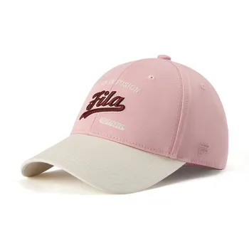FILA FUSION Cotton Baseball Caps Unisex White Stone Pink