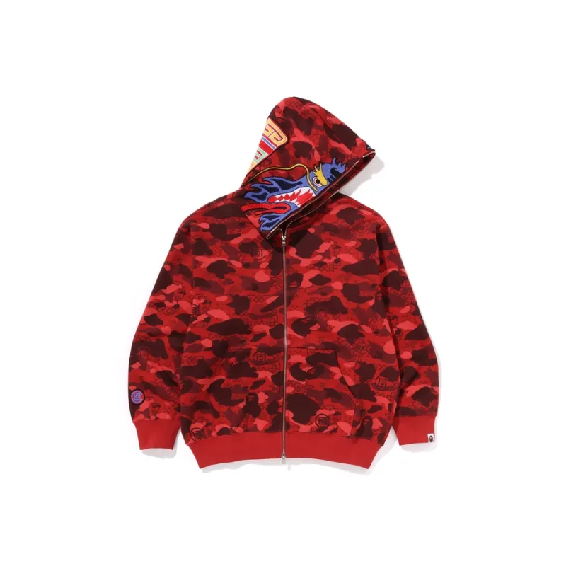 Bape X Clot Camo Shark Full Zip Hoodie-4