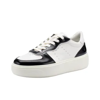 Ecco Street Stage Low Top Skateboard Shoes Women's Black White