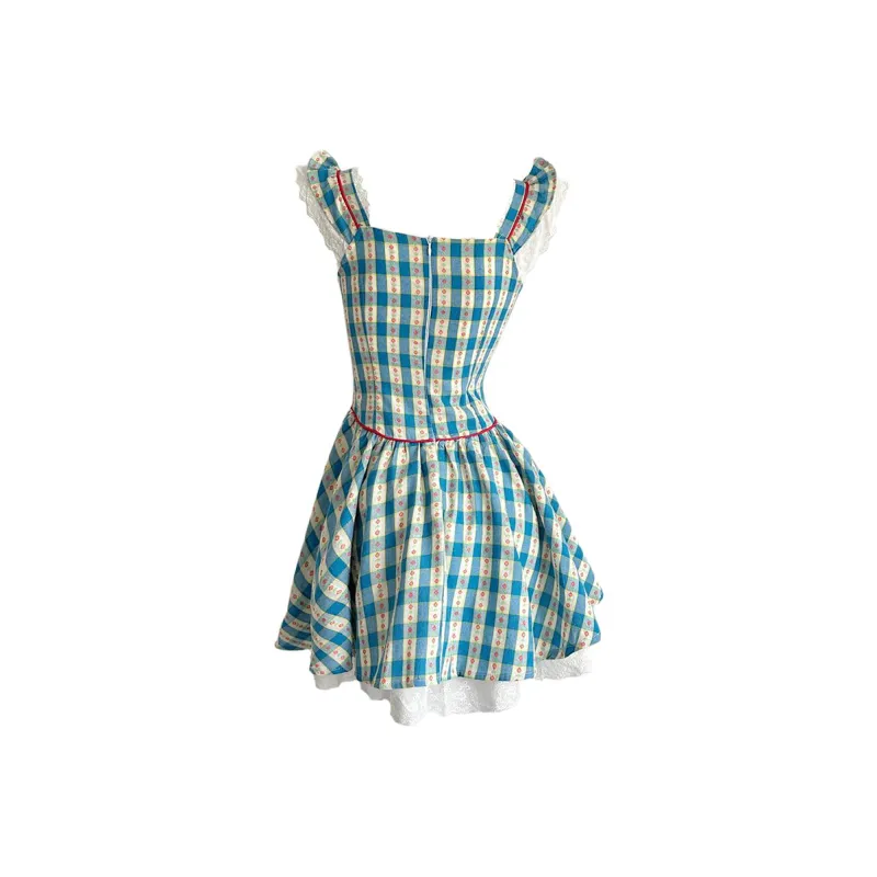 RTNH Summer Short Sleeved Dress Women's Blue-1
