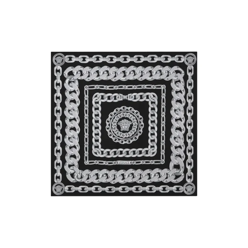 VERSACE Large Medusa Chain Silk Foulard-0