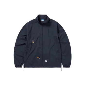 Thisisneverthat Disney/Disney Co branded Model Trench Coats Unisex Marine Blue