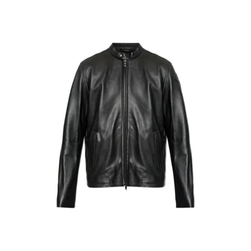 DIESEL Leather Jacket Men's Black-0