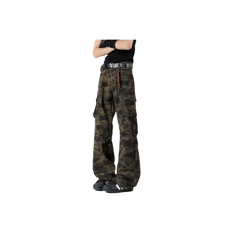 WARNING LIGHT Cargo Pants Unisex Camouflage-0