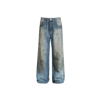 YearnObtainRainbow Jeans Unisex Dirty Dyed Blue