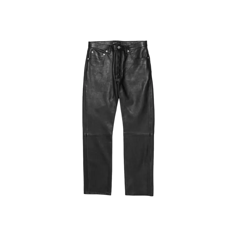 PURPLE BRAND Leather Straight leg Trousers-0