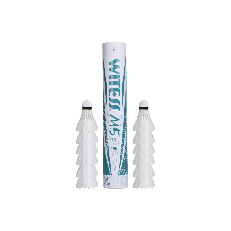 WITESS M5 12 Pack Water Duck Feather Big Board Duck Feather Designed For Everyday Training Shuttlecocks-0