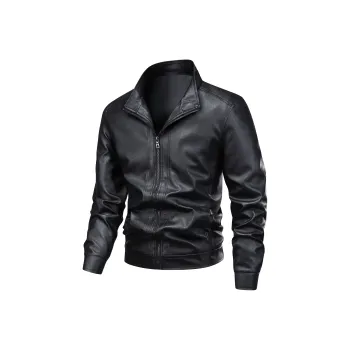 PIERRE CARDIN Leather Jacket Men's Black