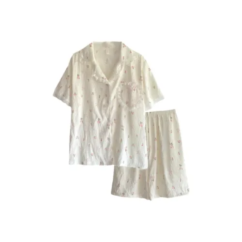 XIAFENYAN Pajama Set Women's Light Yellow