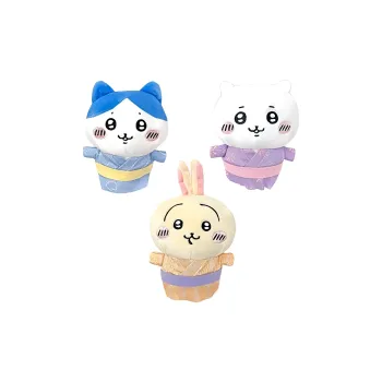 Chiikawa Hachiware Usagi Cute Bathing Gown Poses By The Little Kurokawa Dolls Plush Doll Small Size Tall