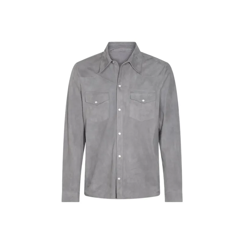 SALVATORE SANTORO Suede Shirt Jacket-0