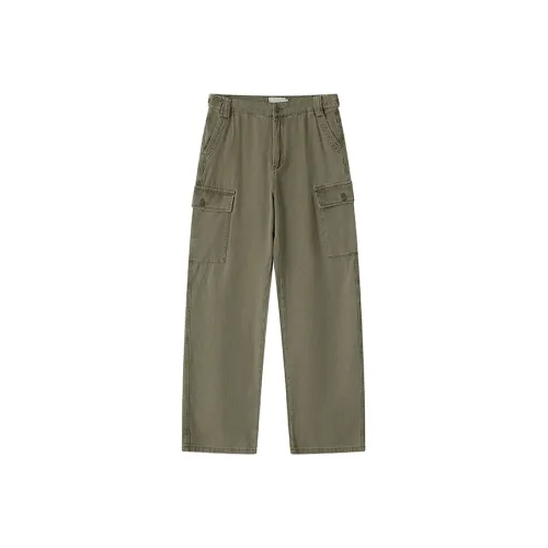 WULISHAONIAN Casual Pants Unisex Washed Green