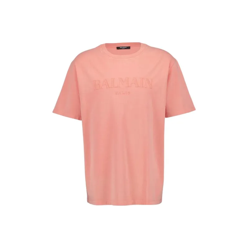 BALMAIN Logo Embroidered Crewneck T Shirt-0
