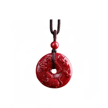 MY WORLD BEGINS AND ENDS WITH YOU Reconstructed Cinnabar Necklaces Unisex