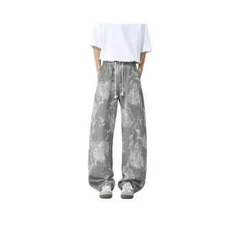 URBAN AUTHENTIC Casual Pants Unisex Pattern Gray