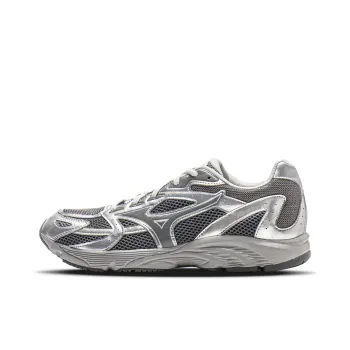 Mizuno Cushioning, Wear Resistant Low Top Running Shoes Unisex Silver Gray