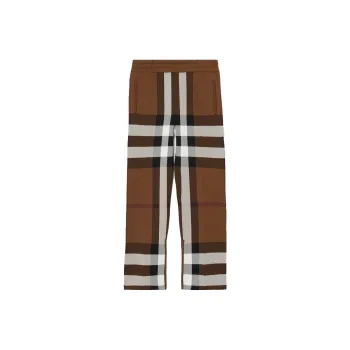 Burberry Men Check print Track Pants Brown