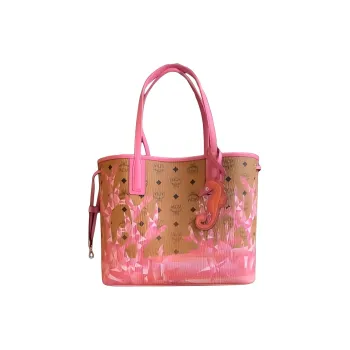 MCM Liz Visetos Natural Nappa Leather Tote Bag, Shopping Bag, Shoulder Bag Medium Size Women's Pink